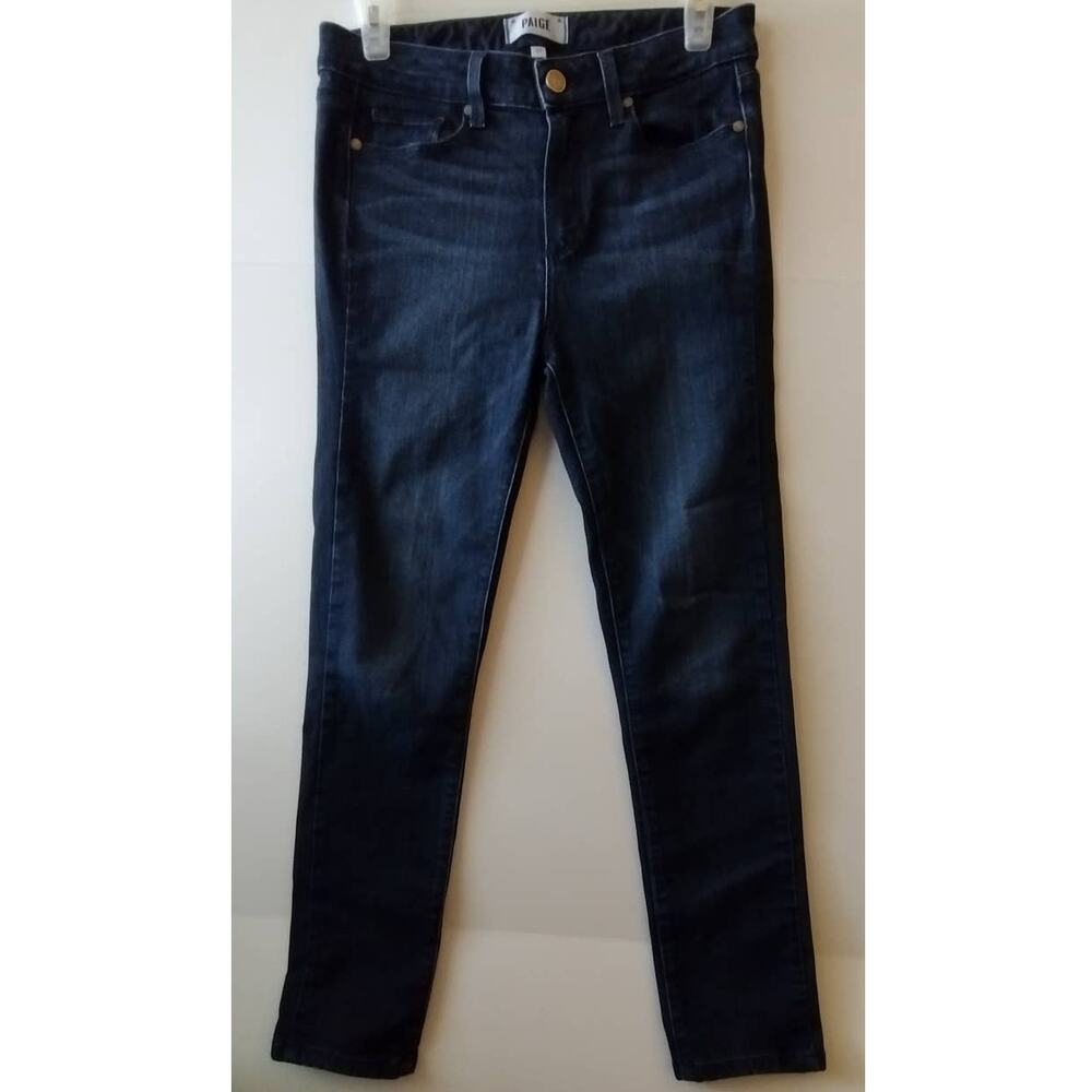 Paige Hoxton Skinny Jeans Women's Blue Size 27 Soft Whiskering Rayon Blend
